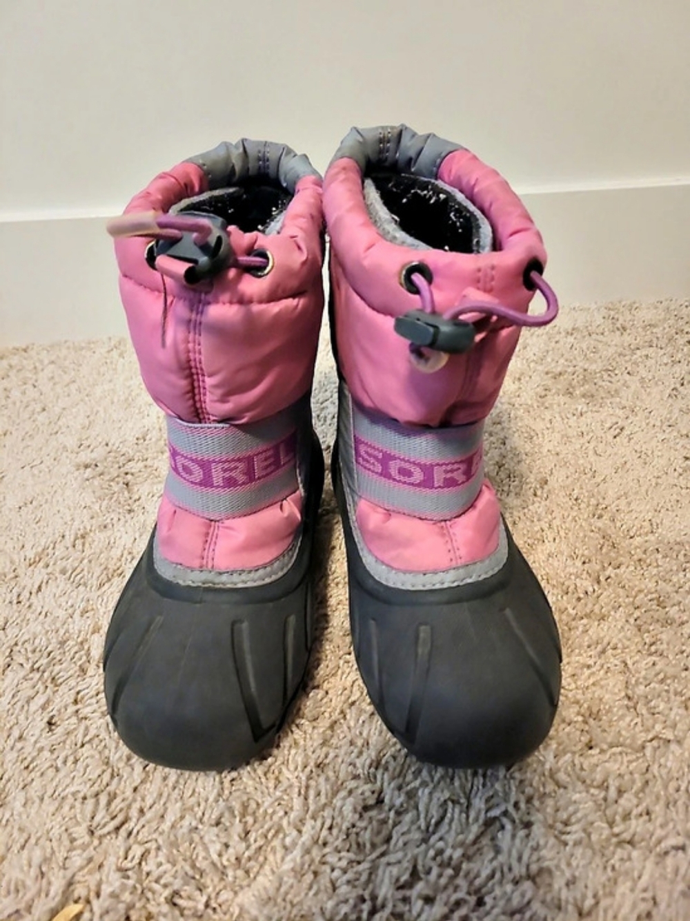 Sorel Yoot Pac Nylon Waterproof Snow Boots Pink & Gray Winter Boots US 10